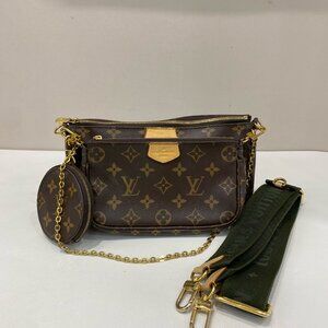 LV Green Multi Pochette Crossbody Bag